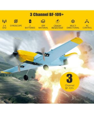 BF-109 RC Plane with 6-Axis Gyro Stabilization, 3-Channel 2.4G, 2 Batteries & EPP Foam