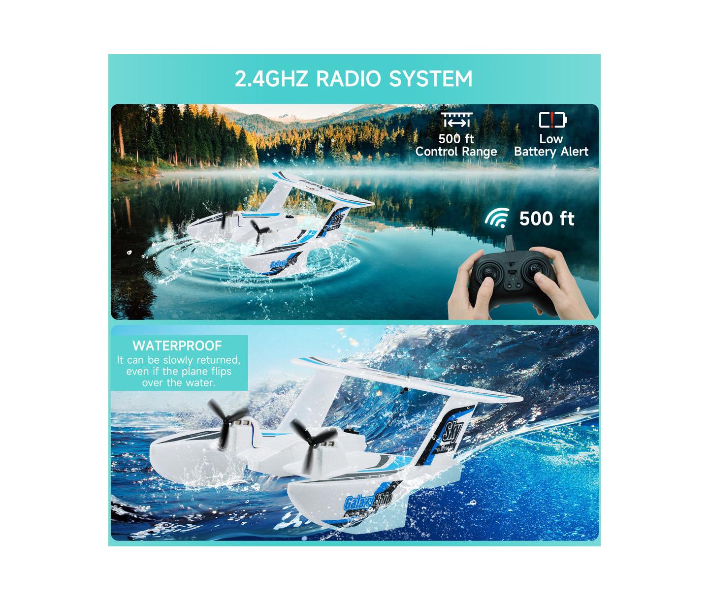 Детская игрушка Bruce & Shark 3-in-1 2.4G Remote Control Plane, цвет: Синий — фото 2