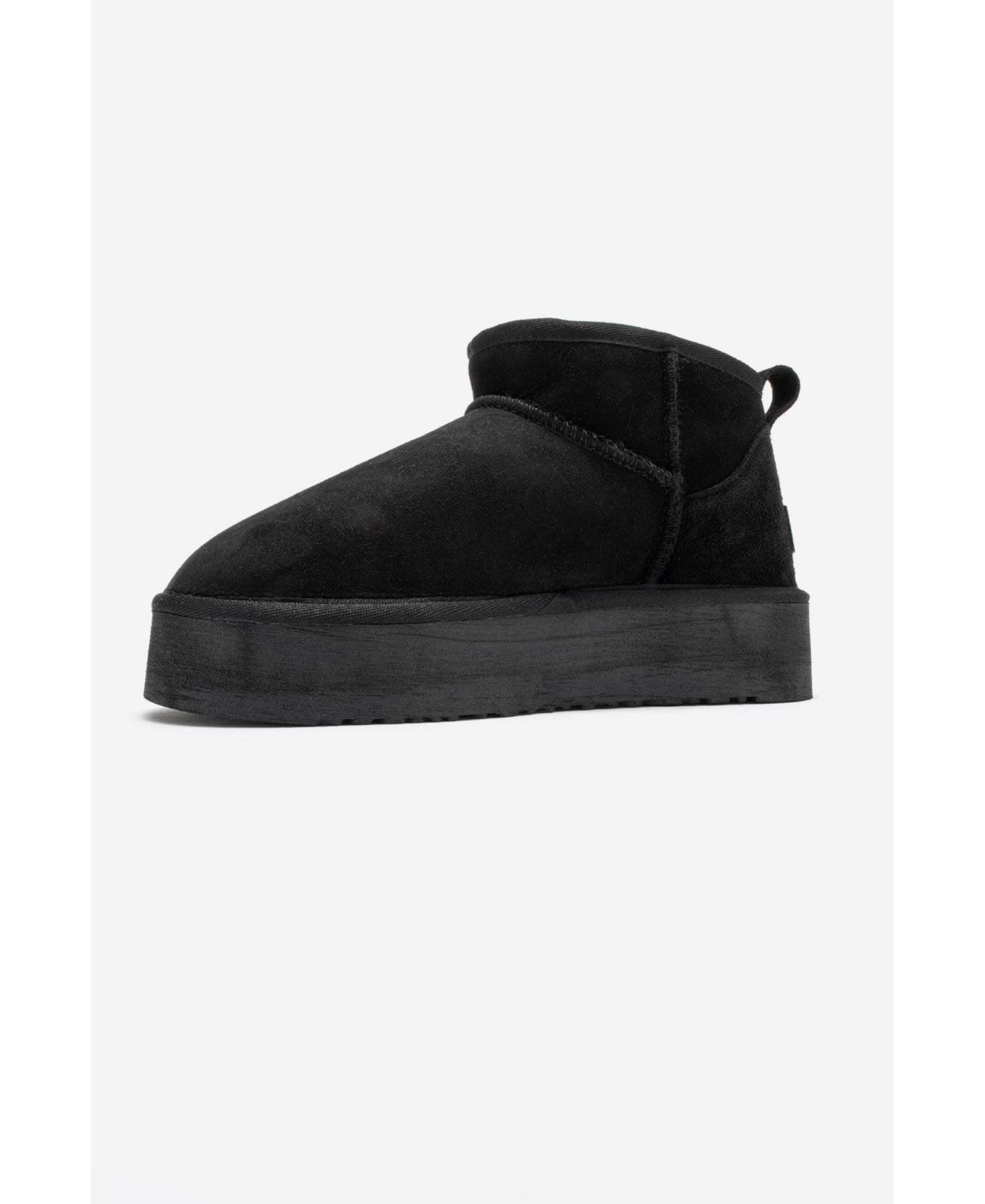 Женские ботинки Forever & Always Shoes Women Havana Leather Platform Ankle, цвет: Чёрный замшевый кожаный — фото 4