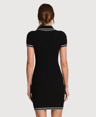 Women's Blanket Stitch Spread Collar Mini Dress