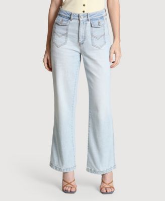 Women's Flare Leg Patch Pocket Jeans