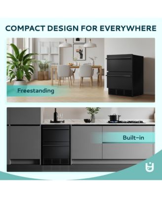 23.4-in W 150-Can Capacity Built-in/Freestanding Beverage Refrigerator in Black