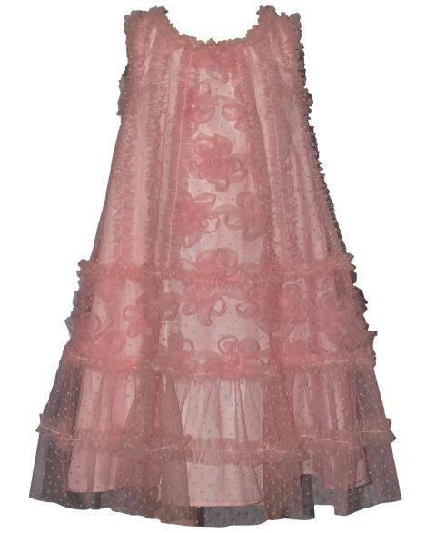 Платье Bonnie Jean Sleeveless 3D Floral Shift Round Neck Party Dress для девочек, цвет: Розовый