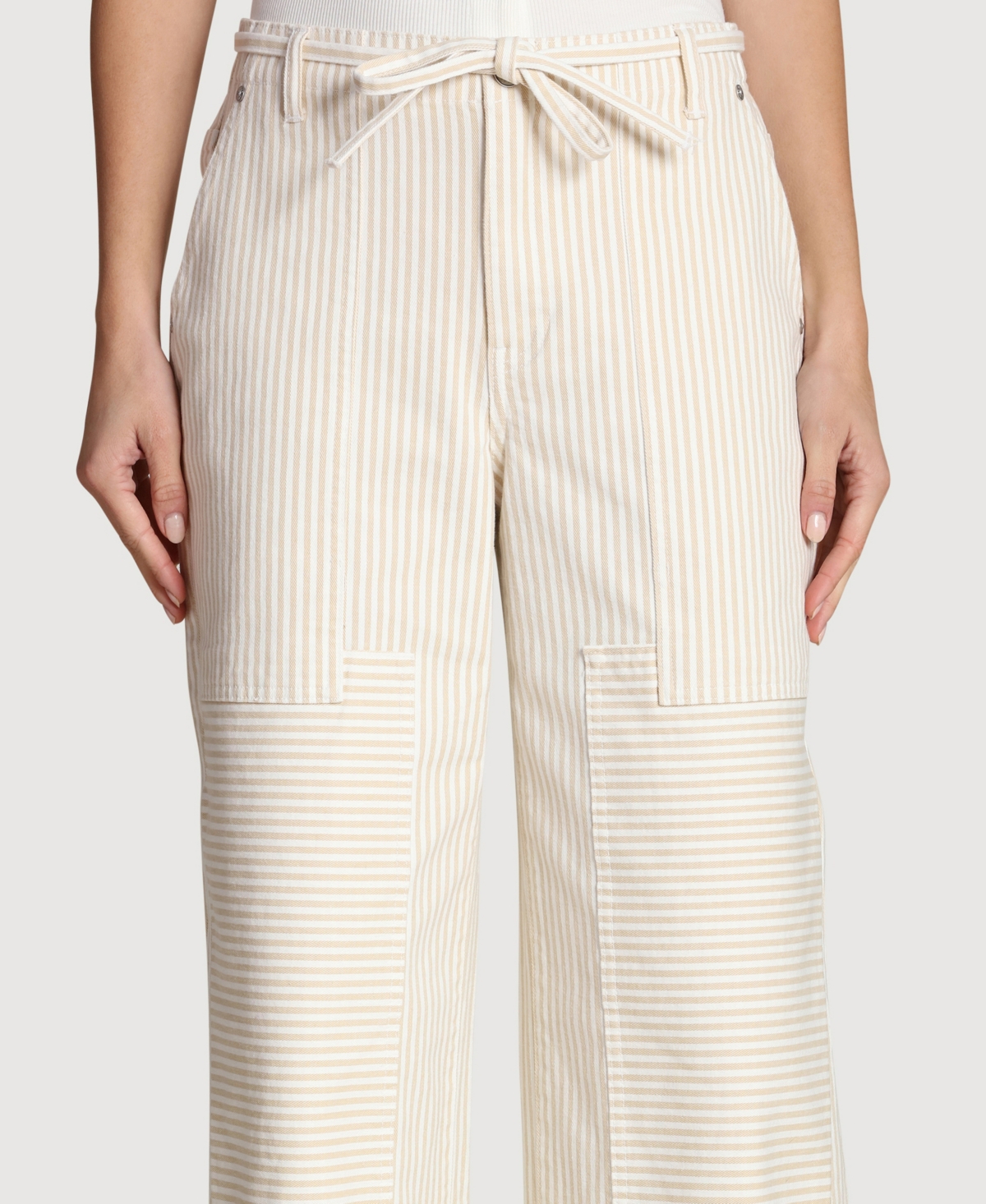 Avec Les Filles Women's Patchwork Wide Leg Jeans