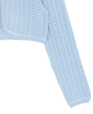 Girls' 7-16 Crochet Knit Cardigan