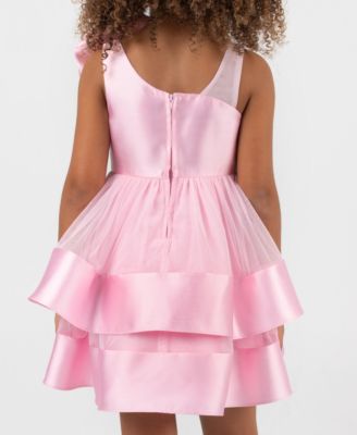 Girls' 2T-6X Mikado Sleeveless Mesh Skirt Dress