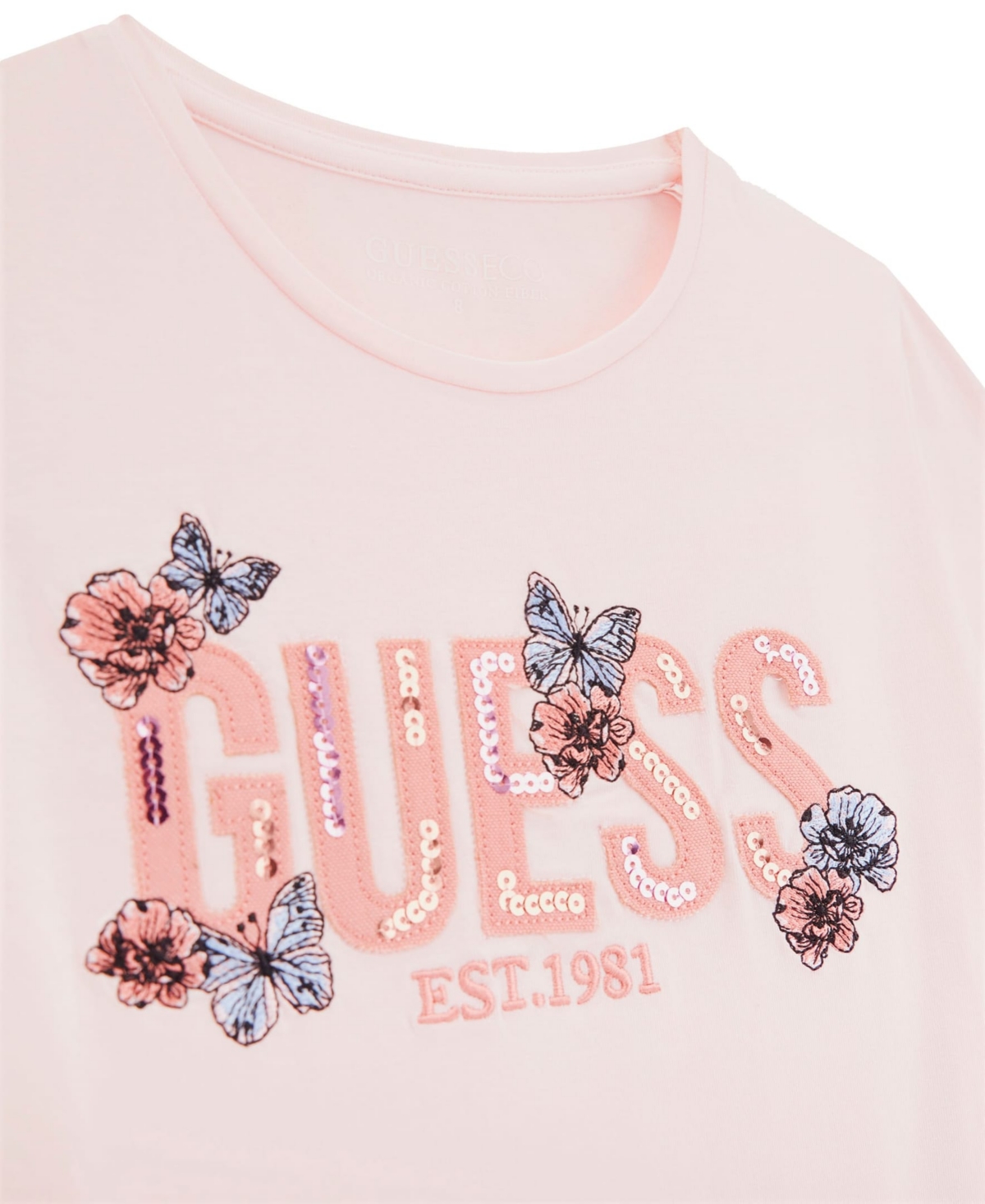 Guess Girls' 7-16 Round Neck T-Shirt