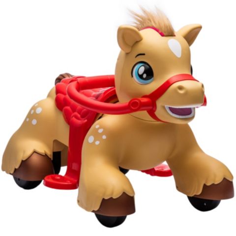 Детская игрушка Qaba 12V Battery-Powered Interactive Ride-On Horse Toy, Ages 1.5+, цвет: Коричневый