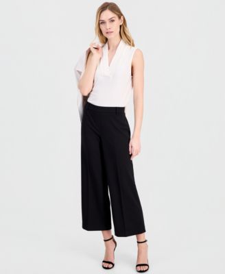 Women's Wide-Leg Cropped Pull-On Pants