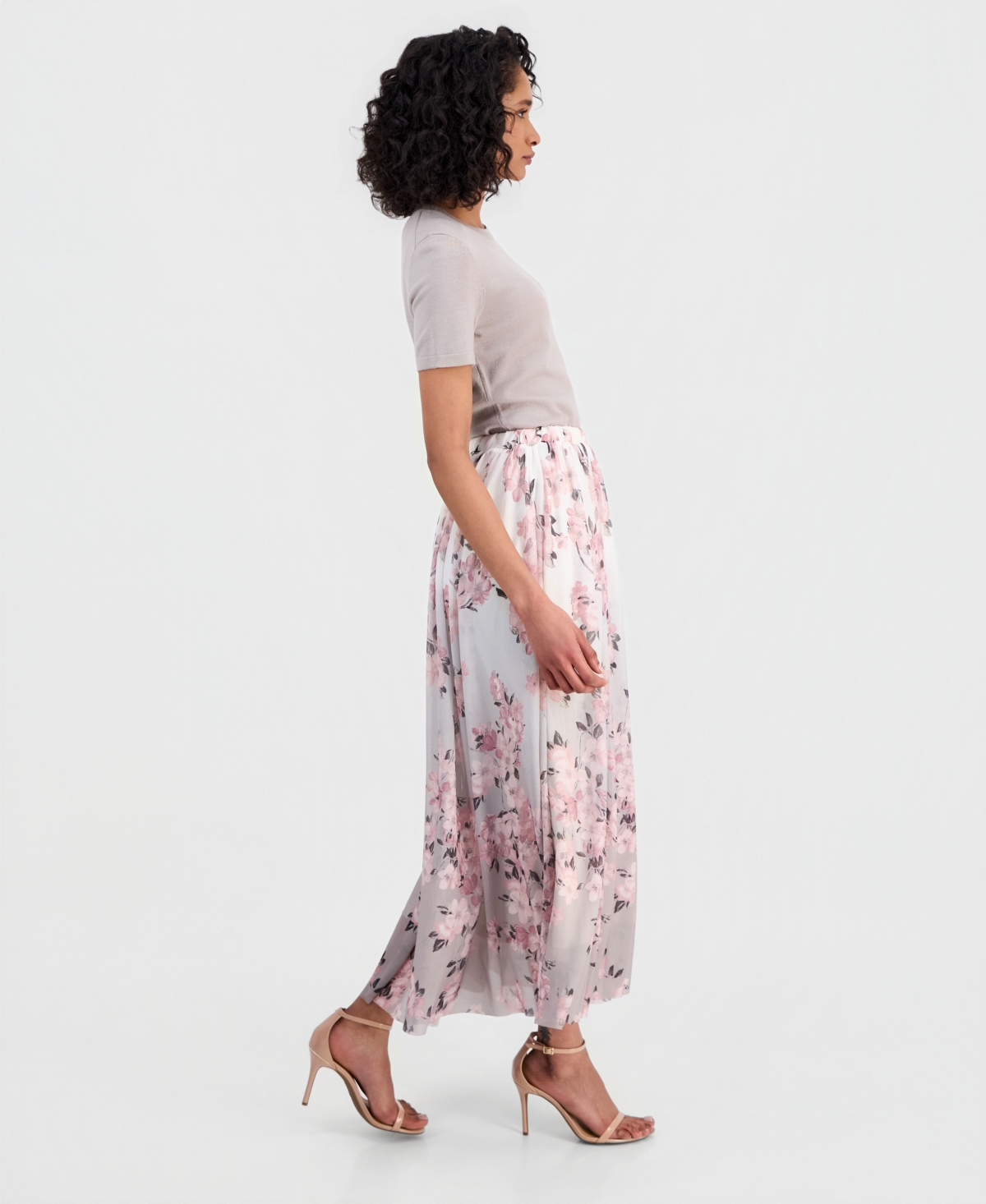 Anne Klein Women's Pull-On Floral Maxi Skirt