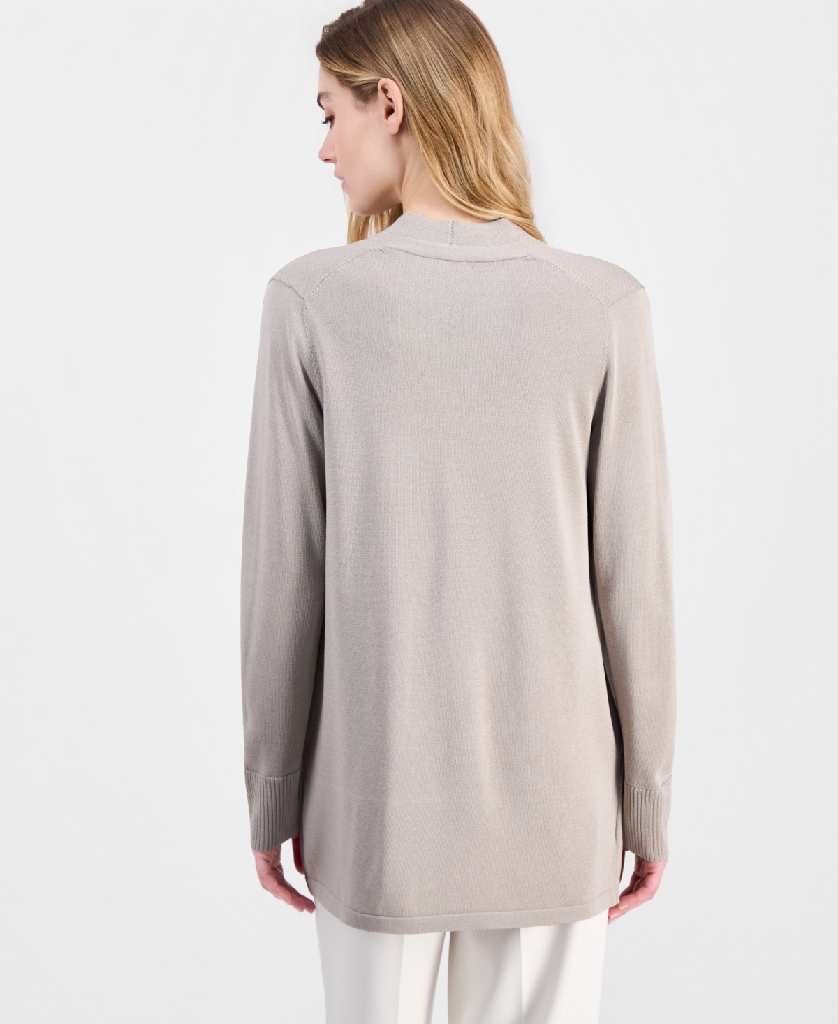 Anne Klein Women's Open-Front Rib Pocket Cardigan