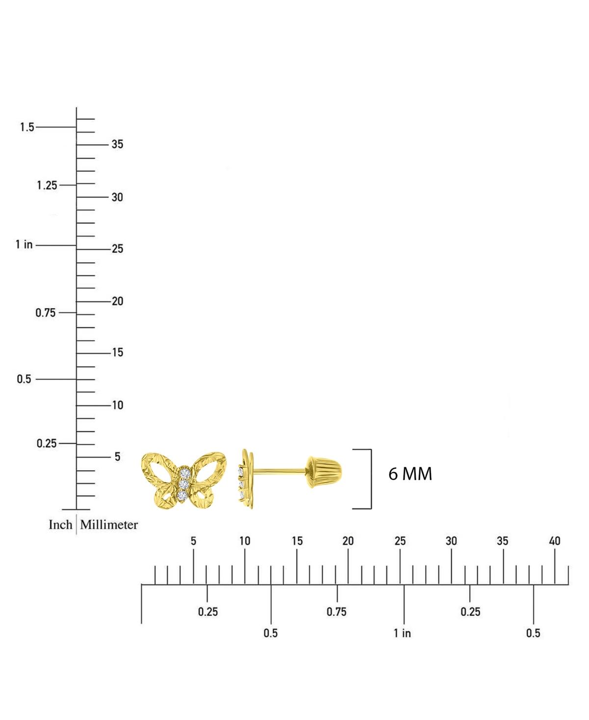 Macy's 14K Yellow Gold Butterfly Stud Earrings