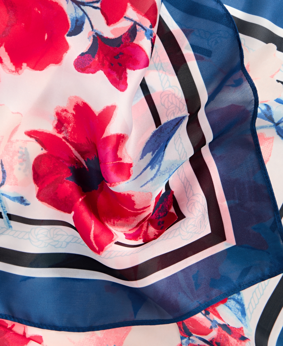 I.n.c. International Concepts Bordered Floral Square Scarf, Macy's Exclusive