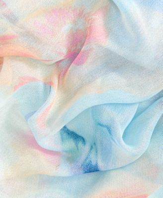 Watercolor Mia Floral Oblong Scarf