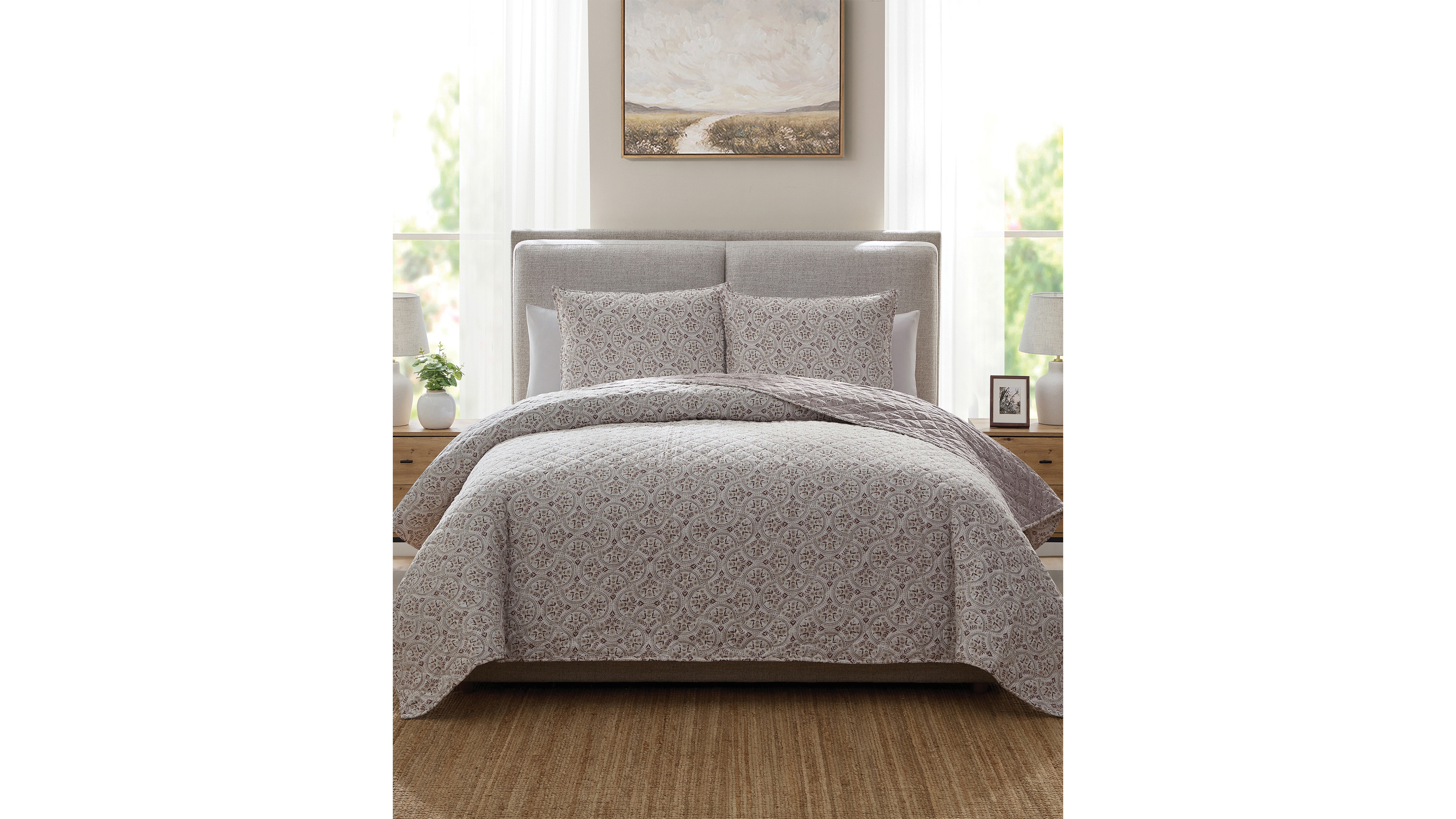 Becki Owens Trellis Floral 3-Pc. Quilt Set, King