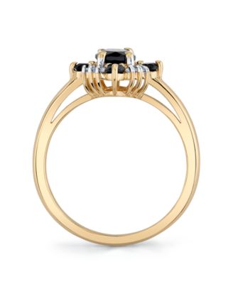 Onyx (1 ct. t.w.) & Diamond (1/10 ct. t.w.) Ring in 10k Yellow Gold
