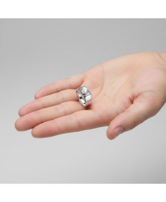 Men's Clear Cubic Zirconia Sleek Adjustable Band Ring