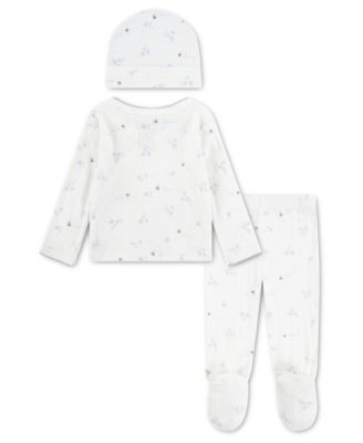 Baby Girls' Top, Footed Pants, and Hat, 3-piece Set