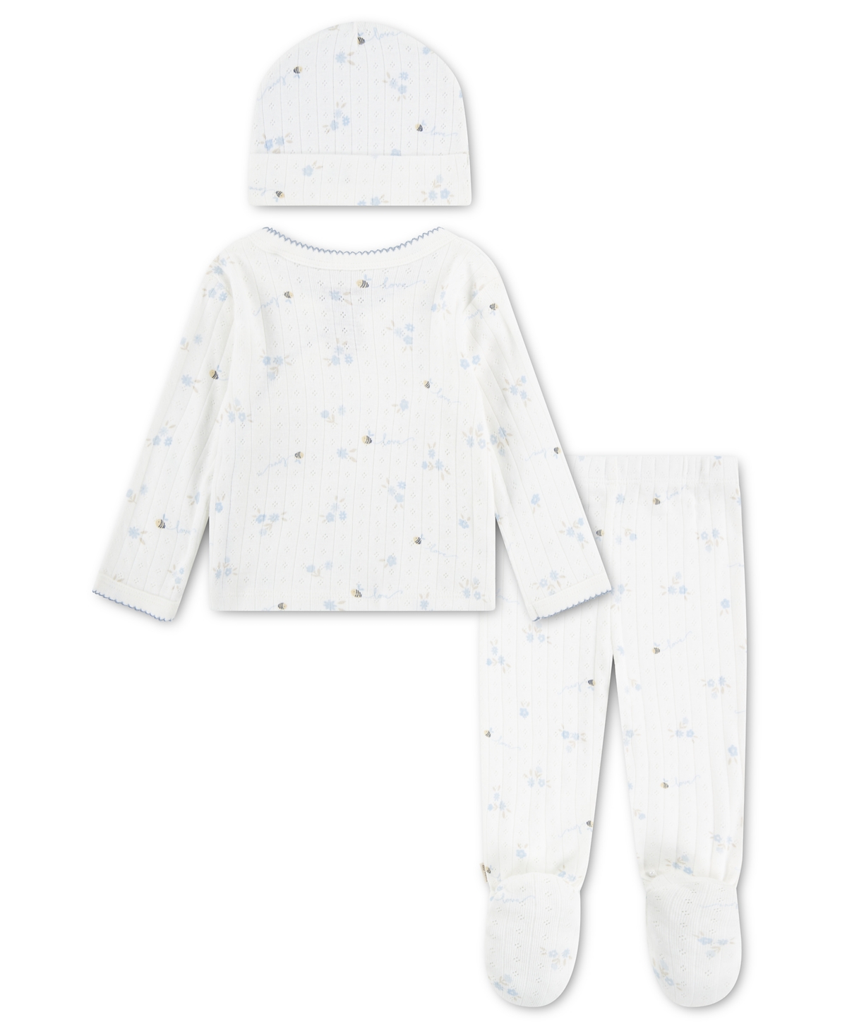 Huggies Baby Girls' Top, Footed Pants, and Hat, 3-piece Set