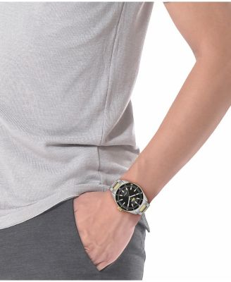 Men's Boston Two Tone Stainless Steel Bracelet Watch, 39mm