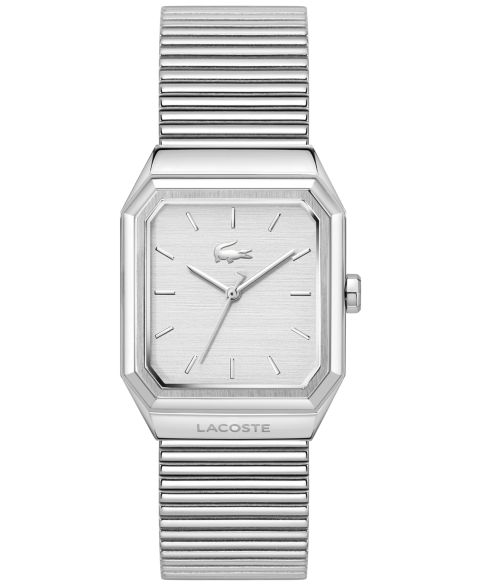 Мужские часы Lacoste Rene Silver Tone Stainless Steel Mesh Bracelet Watch, 31x32mm