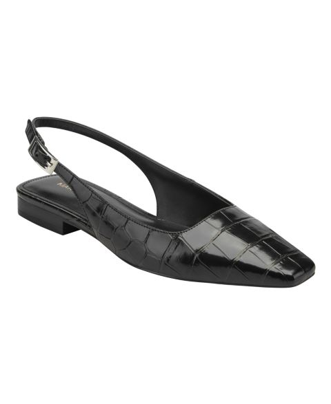 Женские балетки Marc Fisher Gelli Square Toe Slingback Dress Flats, цвет: Чёрный