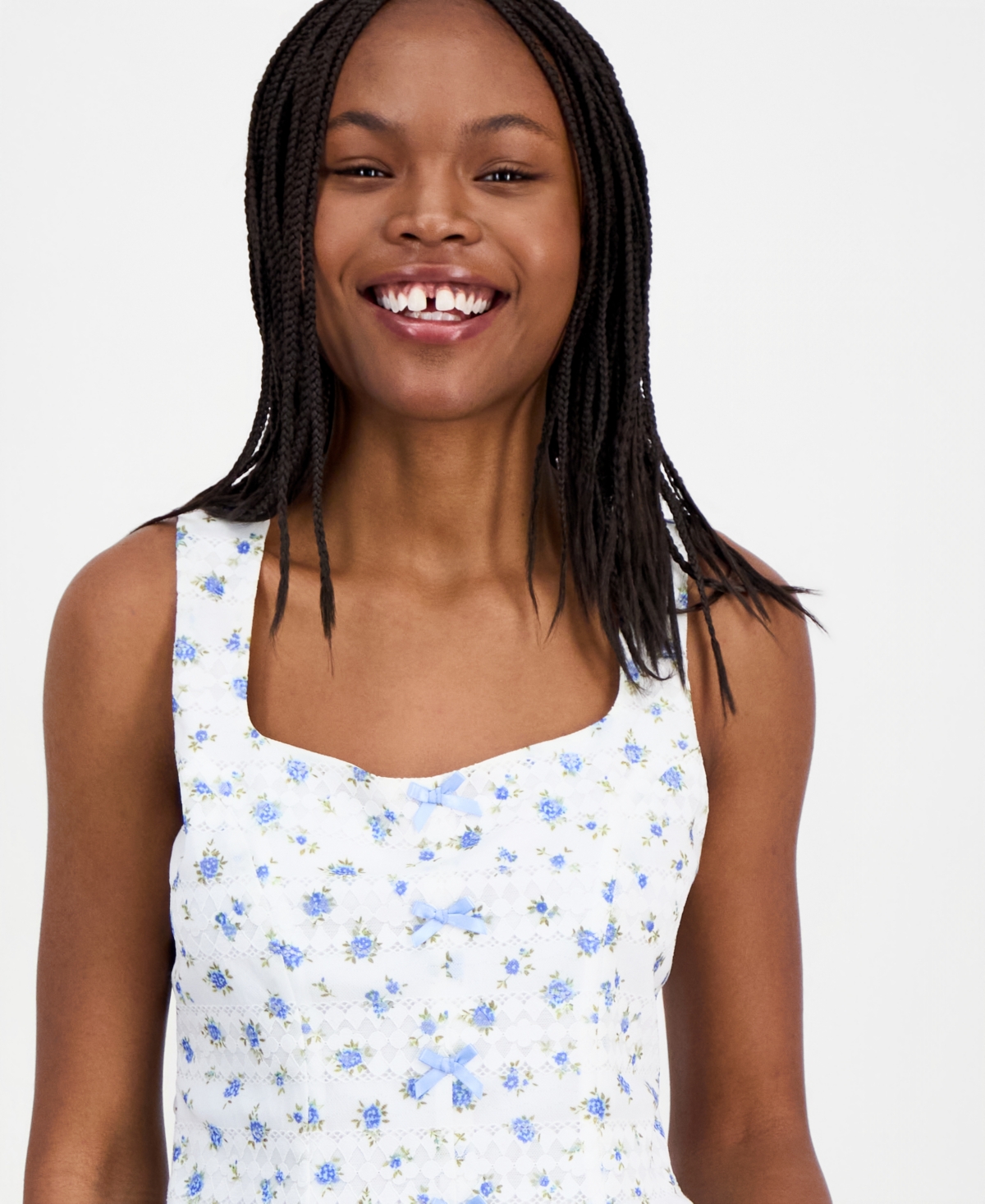 Just Polly Juniors' Printed Lace Top