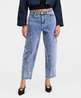 Women's Twisted-Seam Acid-Wash Jeans