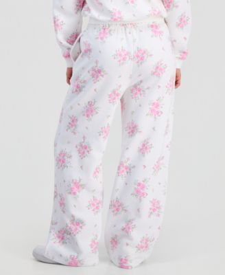 Juniors' Wide-Leg Fleece Sweatpants