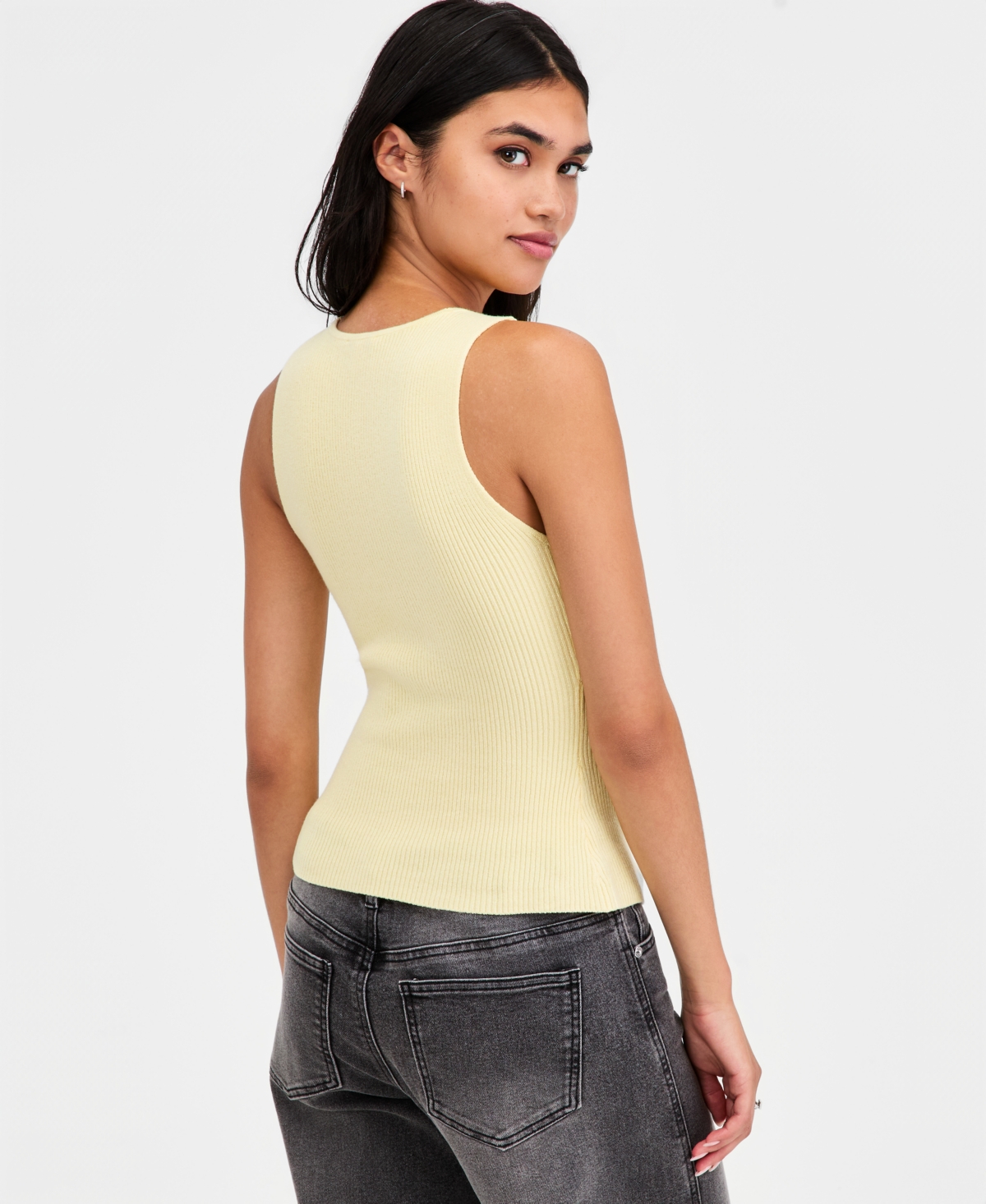 Bar Iii Women's Ribbed Button-Front Top, Macy's Exclusive