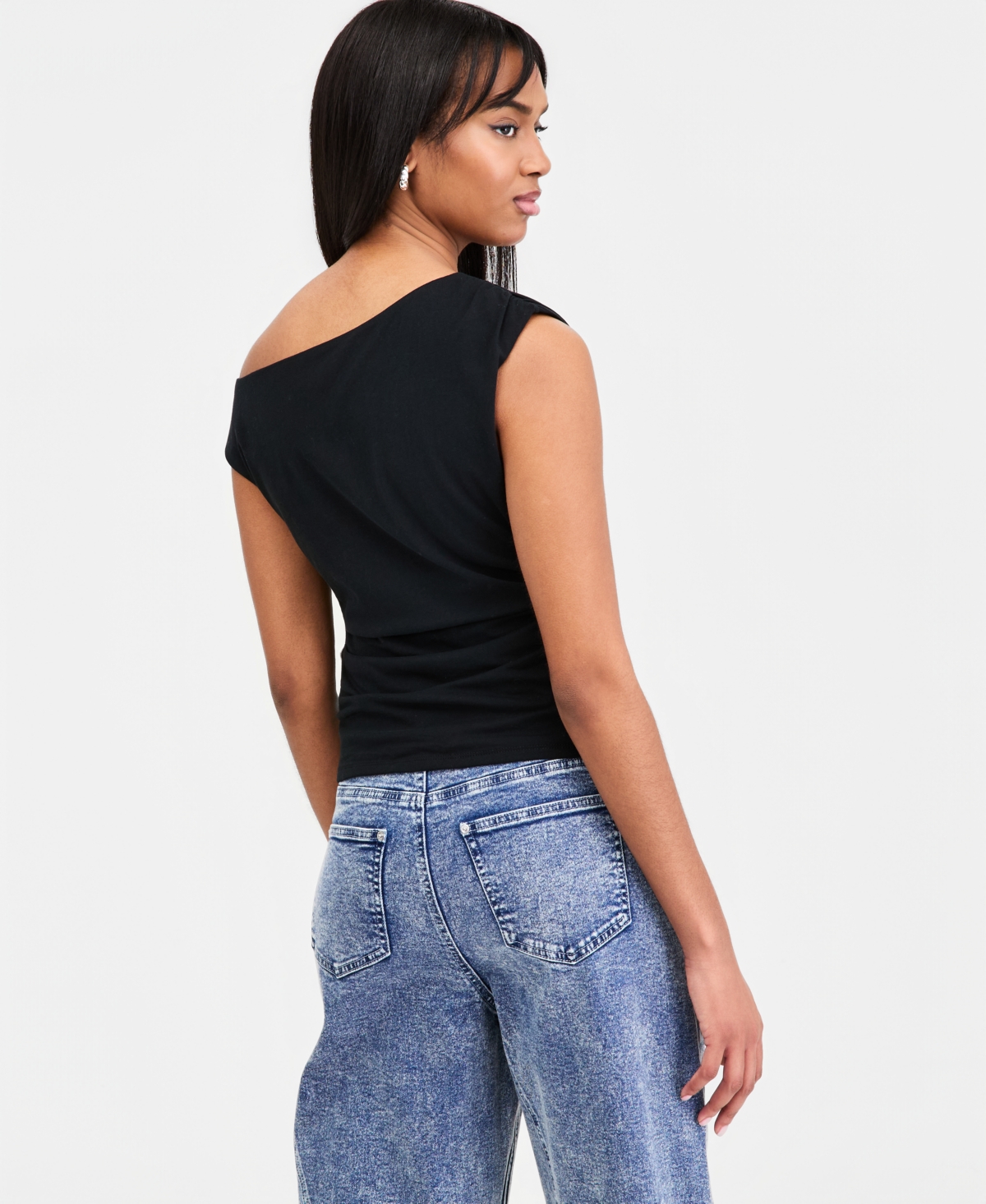 Bar Iii Women's Ruched Boat-Neck Top, Macy's Exclusive