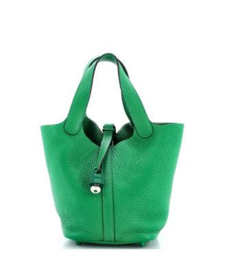 Pre-Owned HERMES PM Monochrome Picotin Lock Bag Clemence