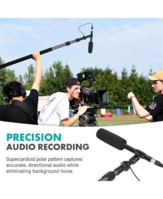 Boom Mic Bundle - Shotgun Microphone with Telescoping Boom Pole and XLR Cable