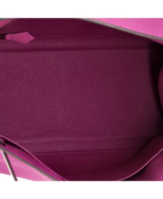 Pre-Owned HERMES Kelly 28 Handbag Pink Togo with Palladium Hardware