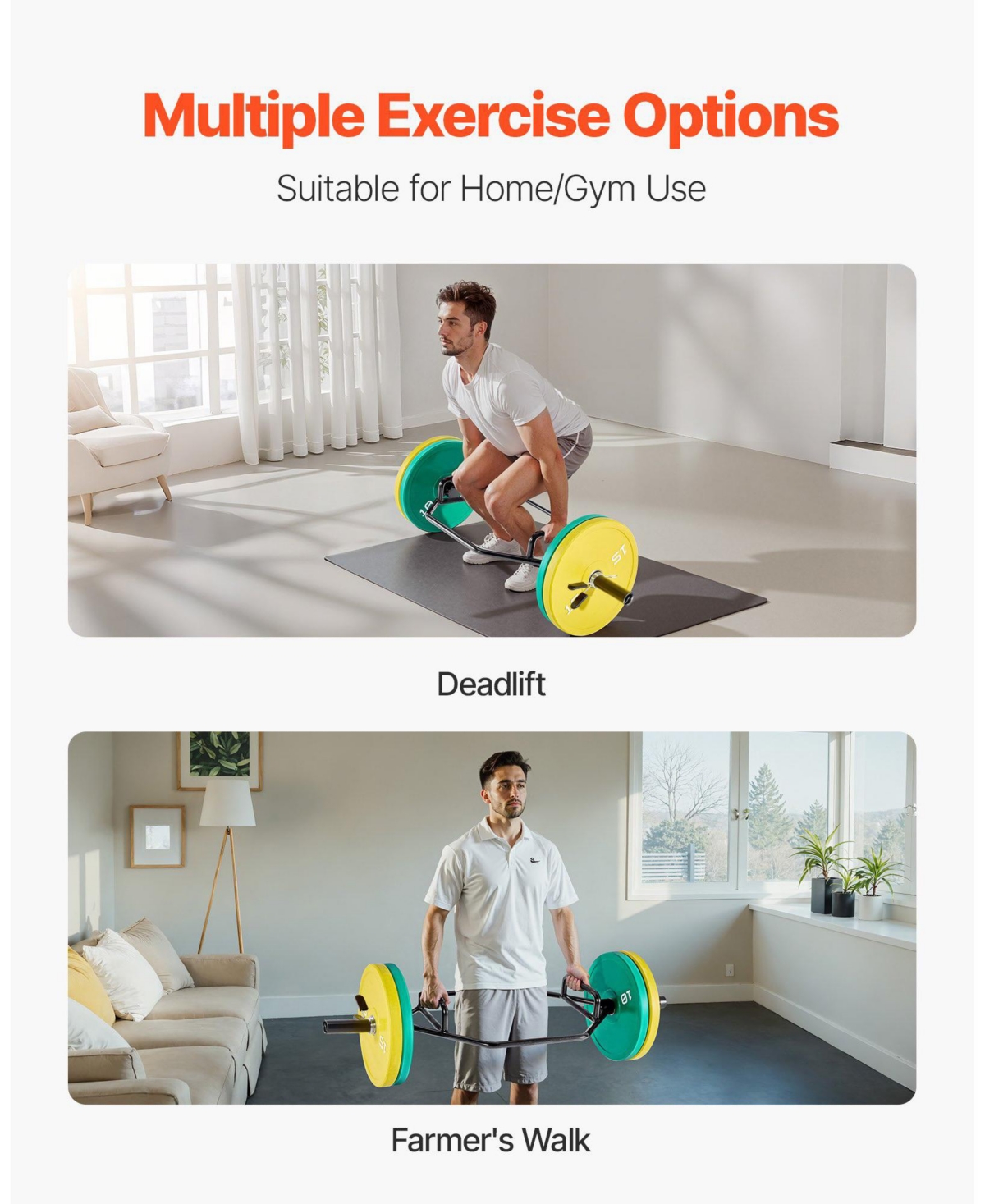 Mecale Trap Bar Hex Bar, 2-Inch Barbell, 500 lb Capacity Strength Training for Deadlifts and Squats