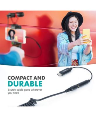 UCMA-1 Female 3.5mm TRS Microphone Adapter Cable to USB Type-C Connector Dongle