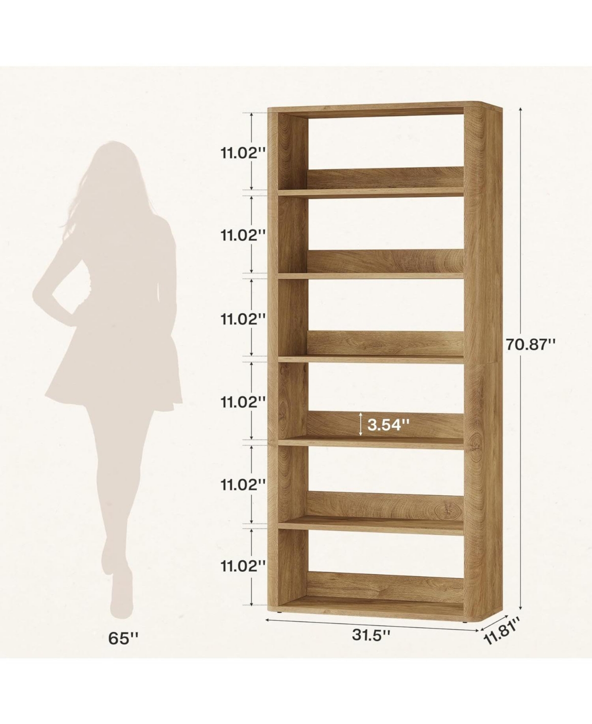 Tribesigns 70.9" Tall Bookcase, 6-Tier Open Bookshelves and Bookcases with Storage Shelves, Floor Standing Library Bookshelf