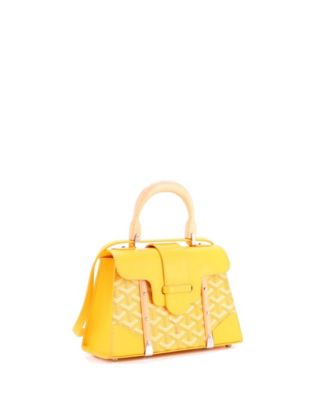 Mini Structured Saigon Top Handle Bag Coated Canvas with Leather