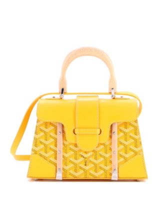 Mini Structured Saigon Top Handle Bag Coated Canvas with Leather