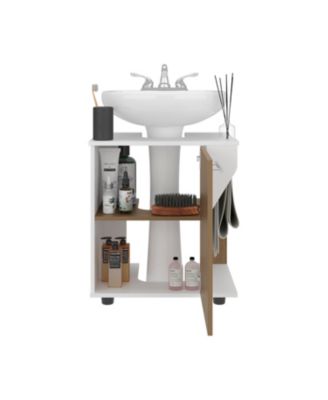 Compact Under Sink Storage Cabinet with Side Compartment