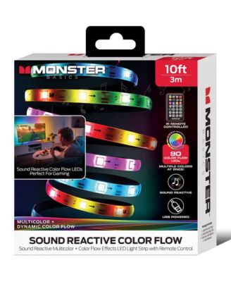 10-Ft IR Remote Controlled RGB-IC LED Indoor Light Strip with Sound Reactive Microphone