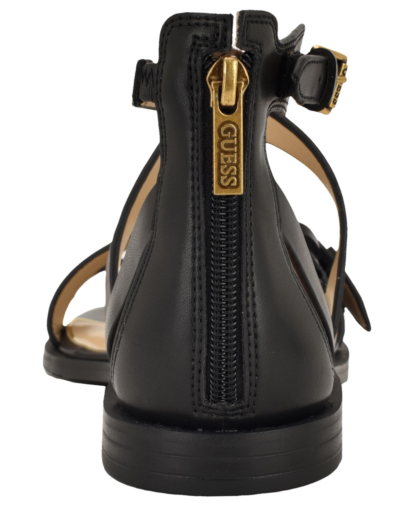 Женские сандалии GUESS Yaris Strappy Buckles Gladiator Flat, цвет: Чёрный — фото 3