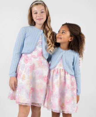 Girls' 7-16 Crochet Knit Cardigan