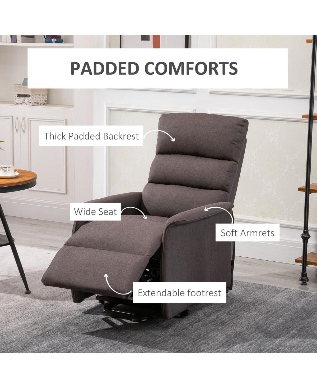 Maison Boucle Electric Power Lift Recliner Chair for Elderly, Fabric Reclining Chair with Remote Control, Small Space Recliner for Seniors