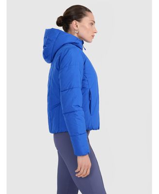 Women's down jacket with synthetic filling - blue