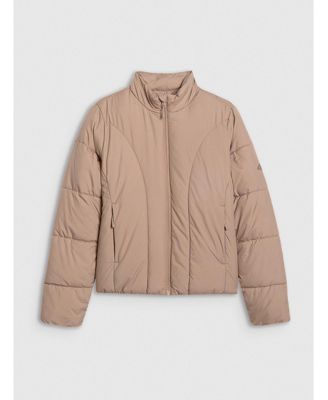 Women's down jacket with synthetic filling - beige