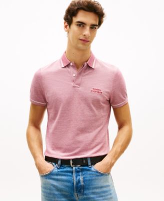 Men's Regular-Fit Two-Tone Oxford Polo Shirt