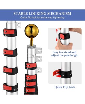 EZ GO 30Ft Telescoping Flag Pole Kit – Portable Display for Outdoor Business, Events & Advertising