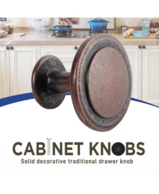 50pcs 1-1/4″ Kitchen Cabinet Knobs, Oil Rubbed Bronze Zinc Alloy Handles, Modern Design, Rust-Proof with 100 Screws Included.