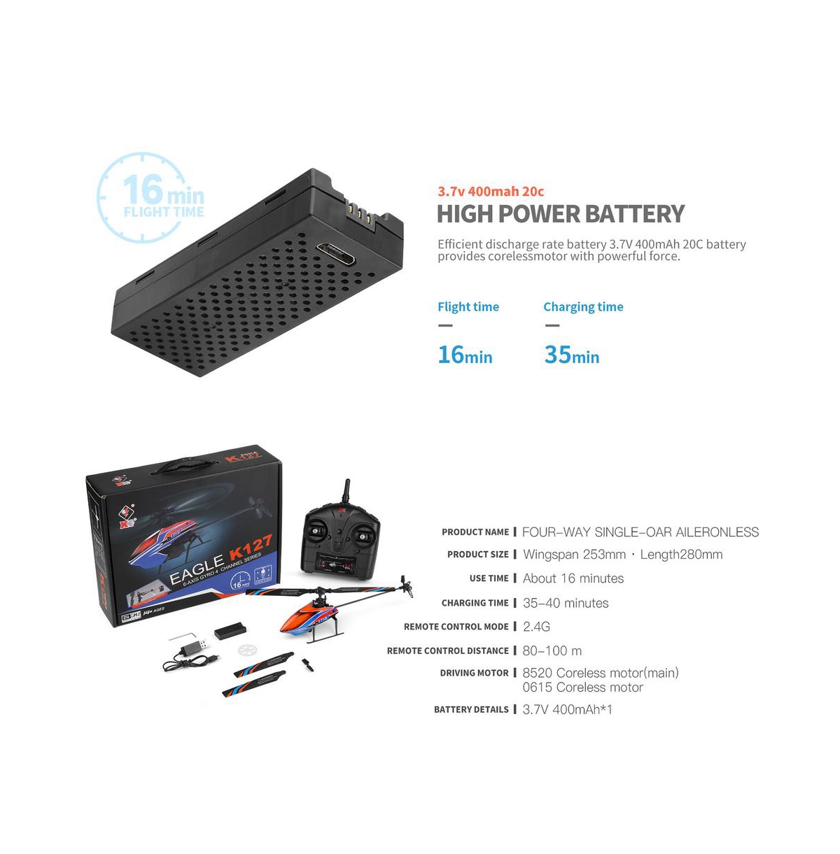 Bruce & Shark 2.4G 4-Channel Rc Helicopter with Auto-Hover & 6-Axis Gyro, Beginner Friendly Design